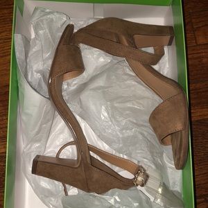 Suede block heels (size 6.5)